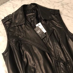 Express (Minus The) Leather Moto Vest